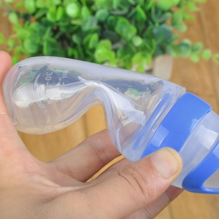 90ML Safe Newborn Baby Feeding Bottle Toddler Silicone Squeeze Feeding Milk Cereal Bottle with Hard Spoon