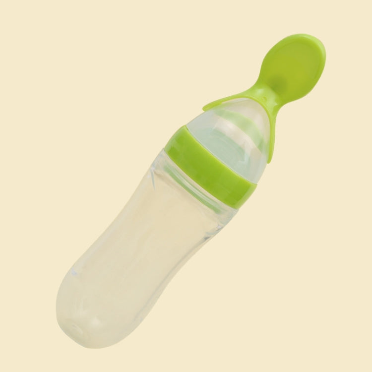 90ML Safe Newborn Baby Feeding Bottle Toddler Silicone Squeeze Feeding Milk Cereal Bottle with Hard Spoon