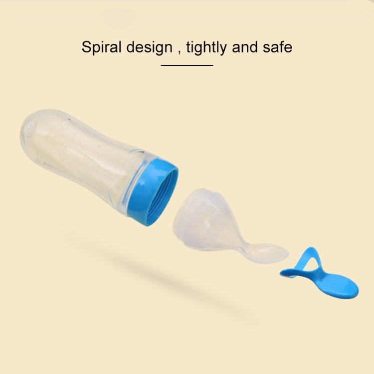 90ML Safe Newborn Baby Feeding Bottle Toddler Silicone Squeeze Feeding Milk Cereal Bottle with Hard Spoon