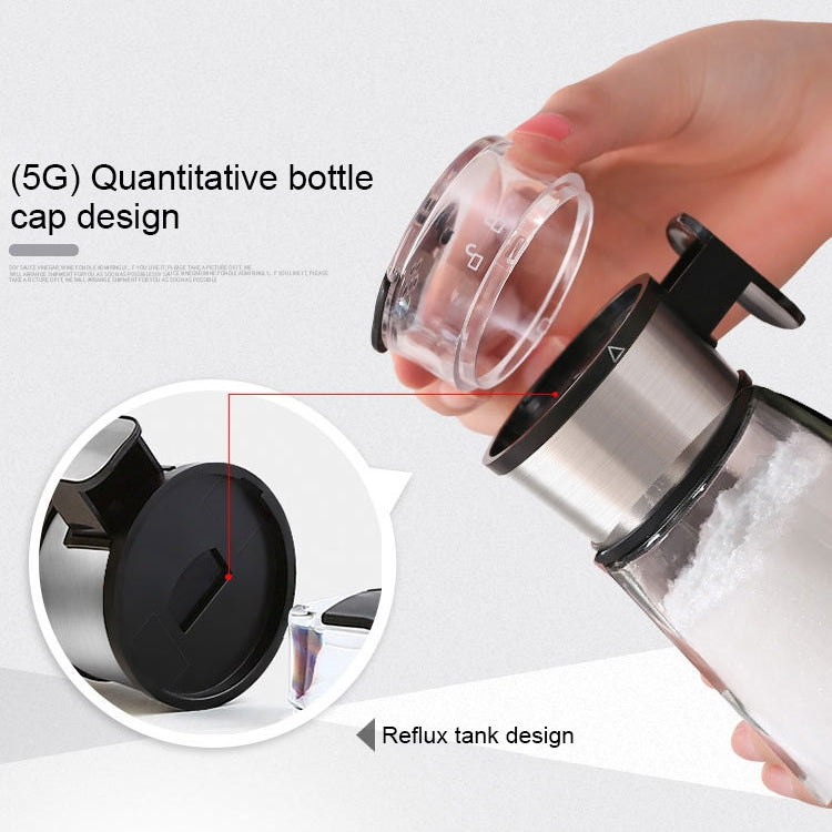 4 in 1 Press Type Salt Control Bottle Kitchen Household Sealed Moisture-Proof Metering Tank Set
