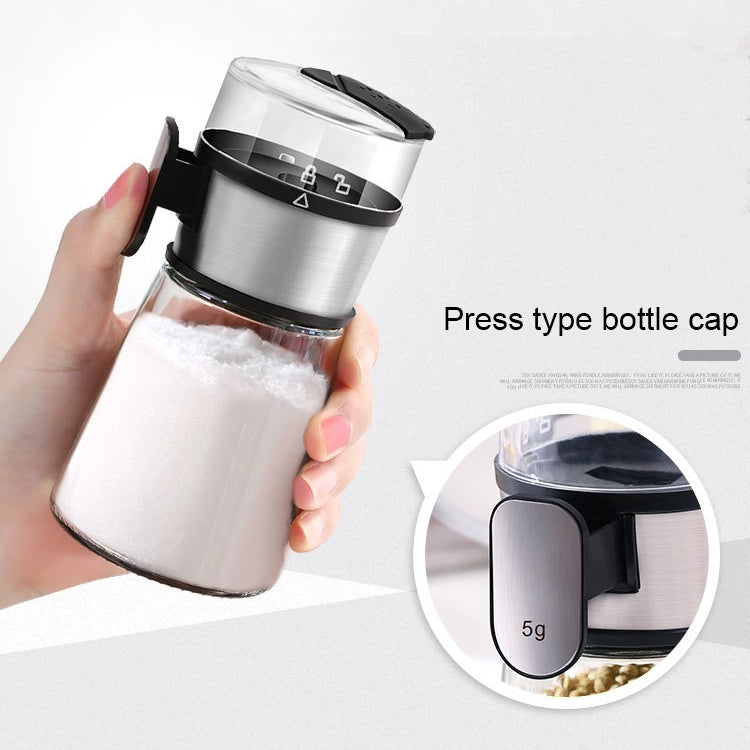 4 in 1 Press Type Salt Control Bottle Kitchen Household Sealed Moisture-Proof Metering Tank Set