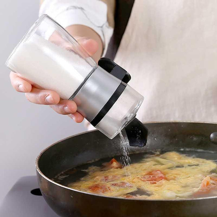 4 in 1 Press Type Salt Control Bottle Kitchen Household Sealed Moisture-Proof Metering Tank Set