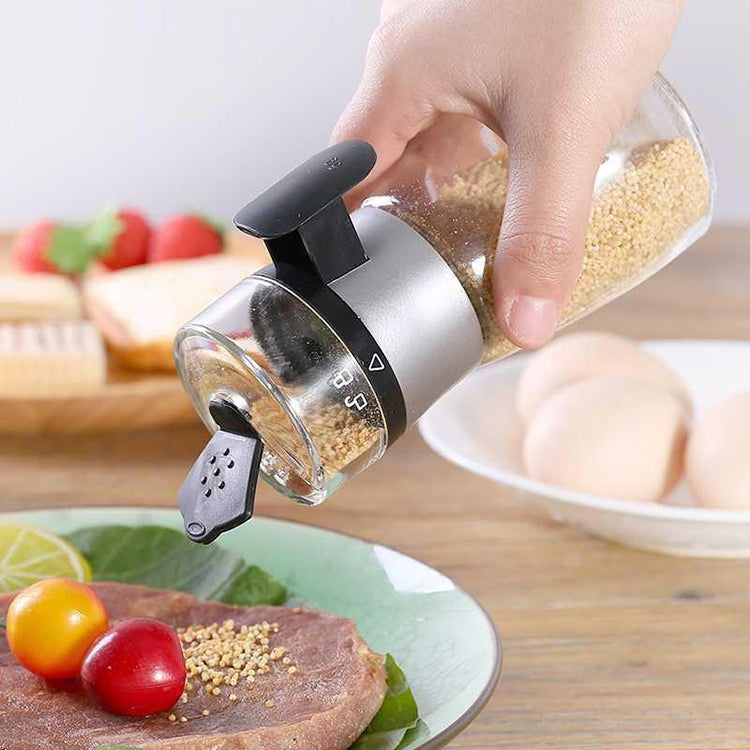 4 in 1 Press Type Salt Control Bottle Kitchen Household Sealed Moisture-Proof Metering Tank Set
