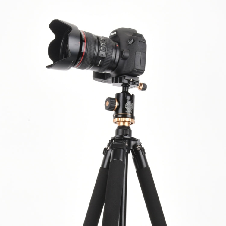 Q338 4-Section Folding Legs Live Broadcast Aluminum Alloy Tripod Mount With Three-dimensional Head