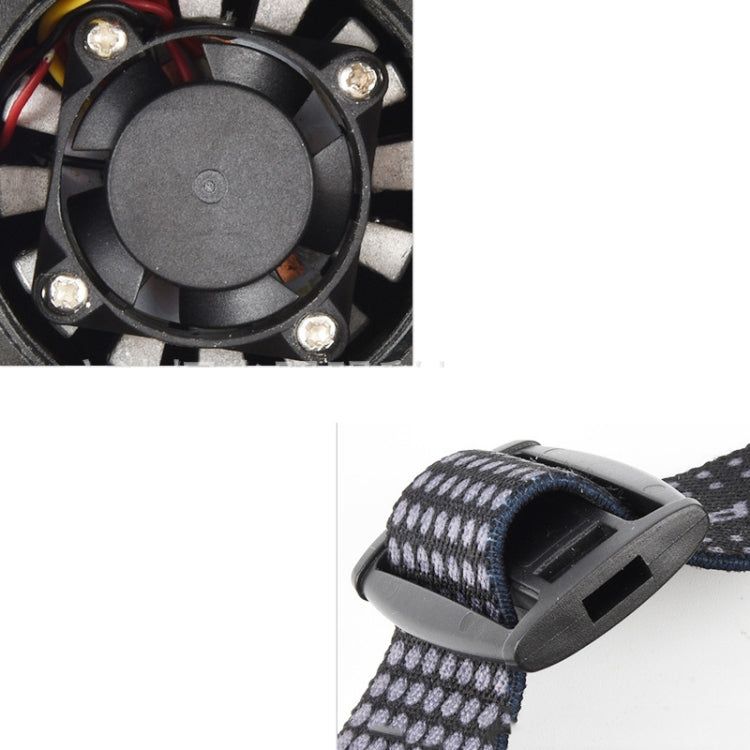 P50 Lamp Beads Usb Input And Output Fan Cooling Head-Mounted Night Fishing Light Strong Headlight, Specification:Set 3 Batteries + Charging Cable