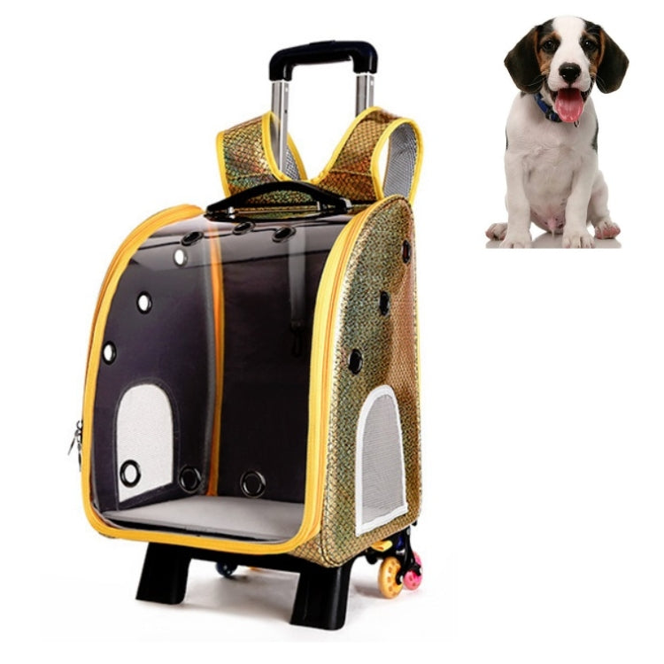 Pet Portable Transparent and Breathable PU Bag, Specification: With Tie Rod