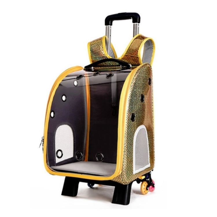 Pet Portable Transparent and Breathable PU Bag, Specification: With Tie Rod