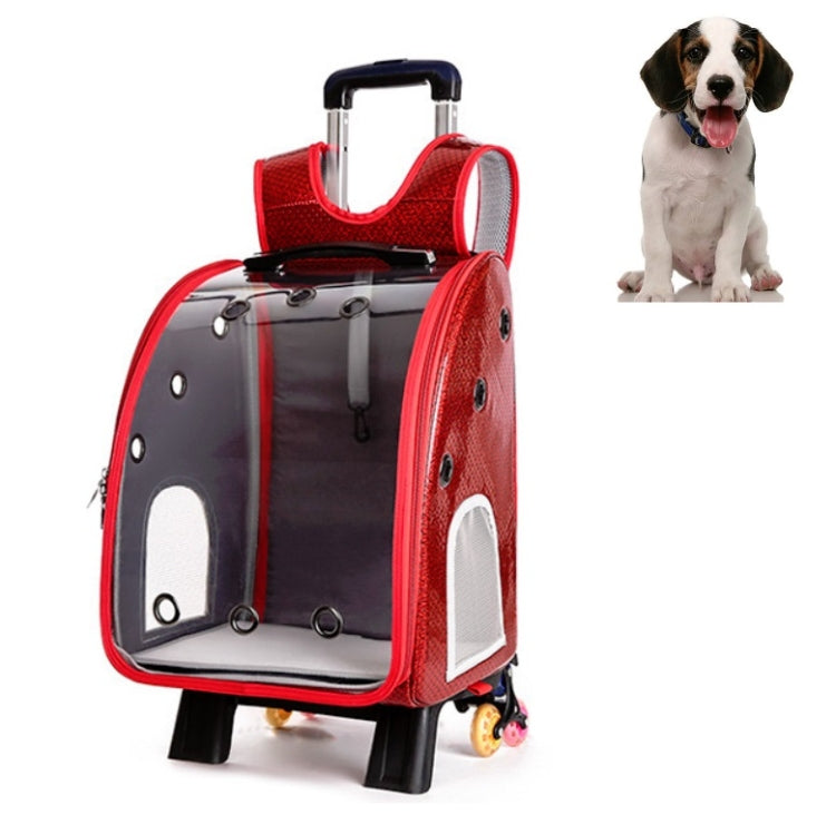 Pet Portable Transparent and Breathable PU Bag, Specification: With Tie Rod