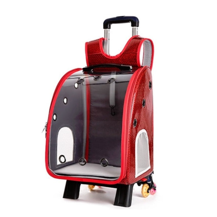 Pet Portable Transparent and Breathable PU Bag, Specification: With Tie Rod