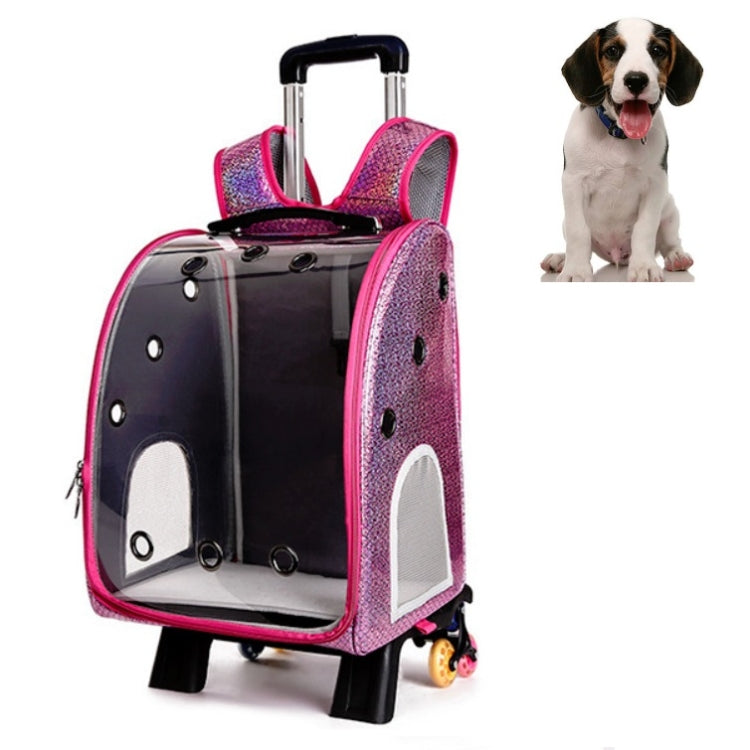 Pet Portable Transparent and Breathable PU Bag, Specification: With Tie Rod