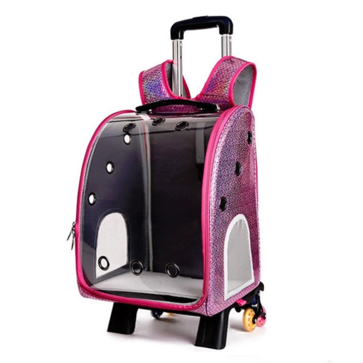 Pet Portable Transparent and Breathable PU Bag, Specification: With Tie Rod