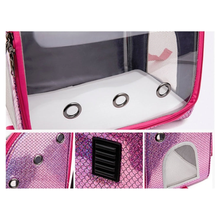 Pet Portable Transparent and Breathable PU Bag, Specification: Without Tie Rod