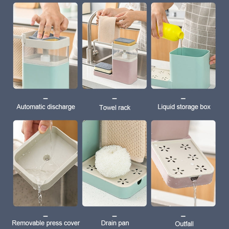 Multifunctional Dishwashing Brush Push-Type Detergent Automatic Liquid Box Sink Shelf