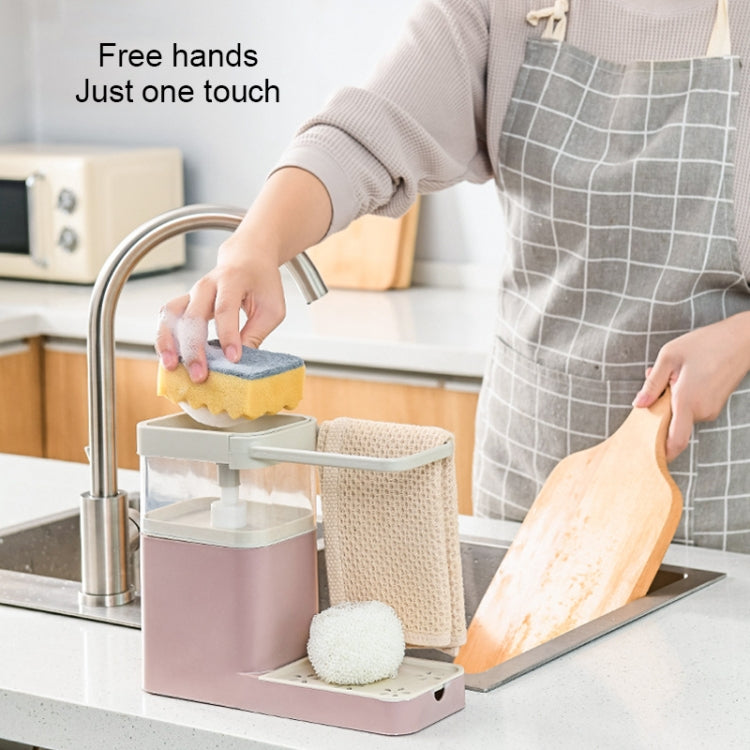 Multifunctional Dishwashing Brush Push-Type Detergent Automatic Liquid Box Sink Shelf