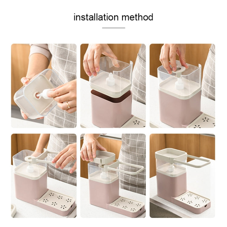 Multifunctional Dishwashing Brush Push-Type Detergent Automatic Liquid Box Sink Shelf