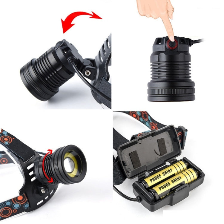 Led Strong Head Light Outdoor Waterproof Lighting Night Fishing Light, Specification:Single without Battery Charger