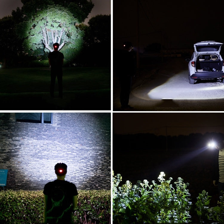 Led Strong Head Light Outdoor Waterproof Lighting Night Fishing Light, Specification:Set 2 Batteries and One Charge