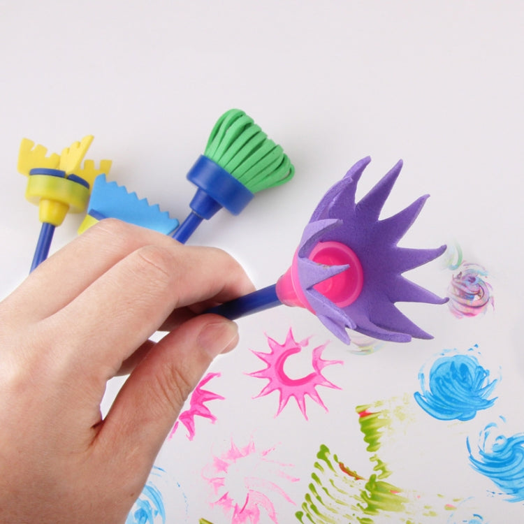 5 Sets Sponge Painting Brush Children Art Seal Tool, Random Color Delivery(4 PCS/Set Besom)