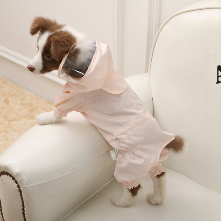 Pet Dog Raincoat Hooded Four-Legged All-Inclusive Waterproof and Dustproof Clothing, Size: M