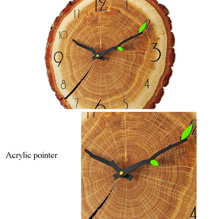 12 Inches Wood Grain Annual Ring Quartz Silent Clock Wall Clock, Style:MW021-12 (28x30 cm)