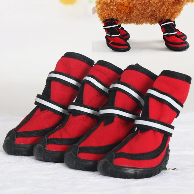 Large Dog Shoes Double Strap Non-slip Waterproof Dog Rain Boots, Size:XS