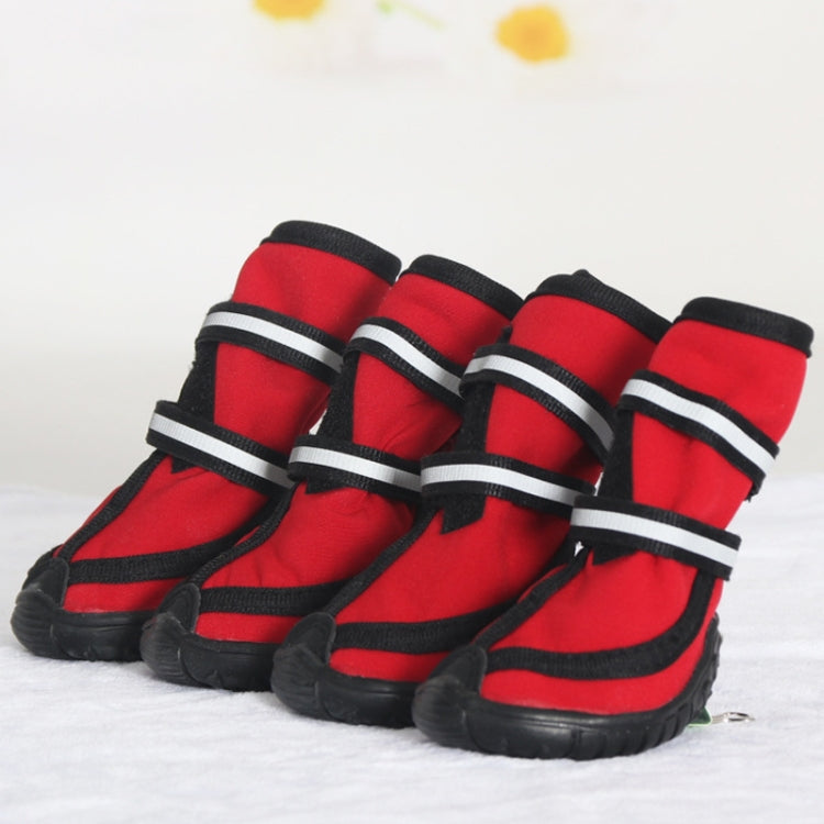 Large Dog Shoes Double Strap Non-slip Waterproof Dog Rain Boots, Size:XS