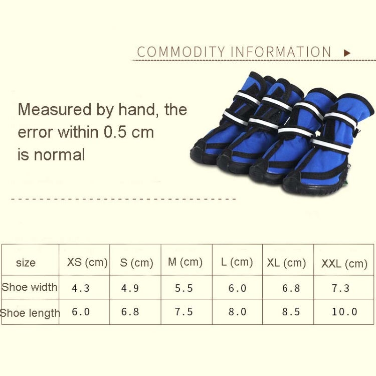 Large Dog Shoes Double Strap Non-slip Waterproof Dog Rain Boots, Size:XS
