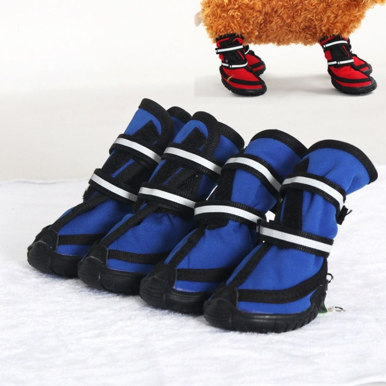 Large Dog Shoes Double Strap Non-slip Waterproof Dog Rain Boots, Size:XS