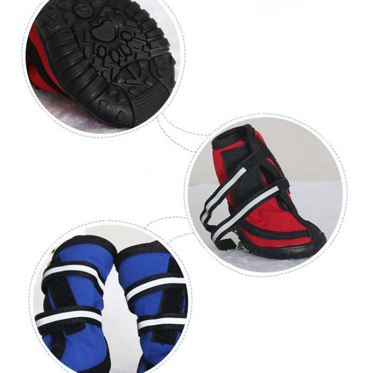 Large Dog Shoes Double Strap Non-slip Waterproof Dog Rain Boots, Size:M