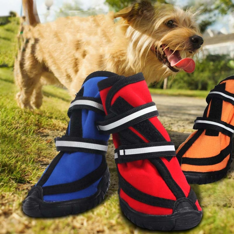 Large Dog Shoes Double Strap Non-slip Waterproof Dog Rain Boots, Size:M