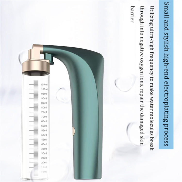 Handheld High Pressure Oxygen Injector Portable Large Spray Facial Moisturizer Household Moisturizing Beauty Equipment, Colour: Electroplating Green
