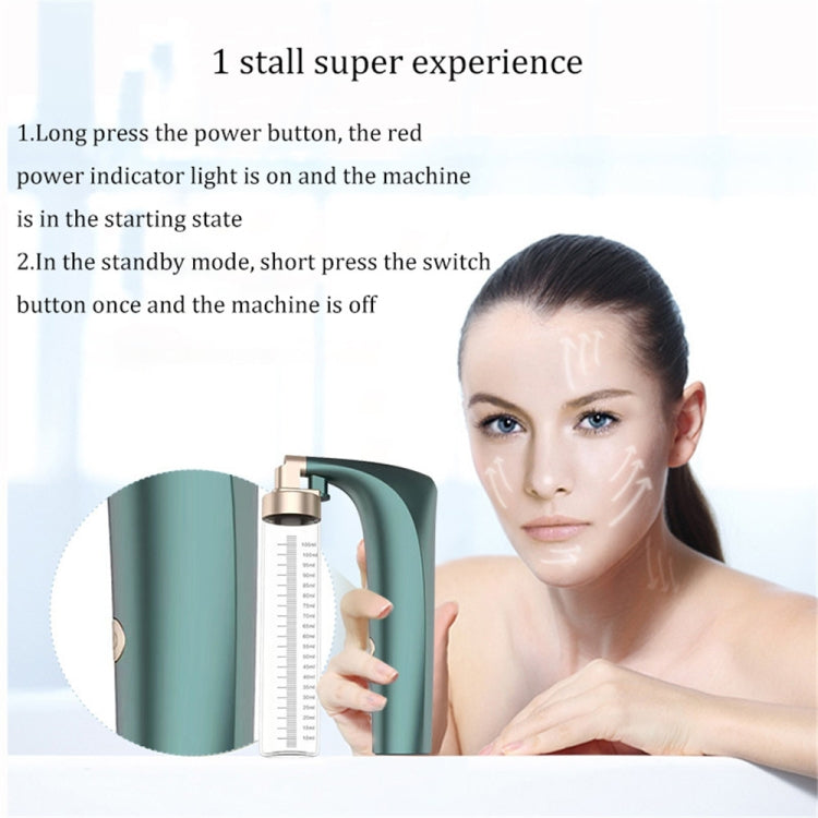 Handheld High Pressure Oxygen Injector Portable Large Spray Facial Moisturizer Household Moisturizing Beauty Equipment, Colour: Electroplating Green