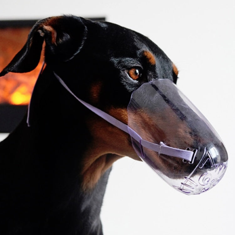Pets Bathing Injection Anti-Bite Transparent Muzzle, Size:S