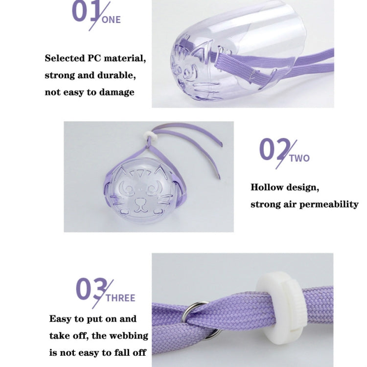 Pets Bathing Injection Anti-Bite Transparent Muzzle, Size:S