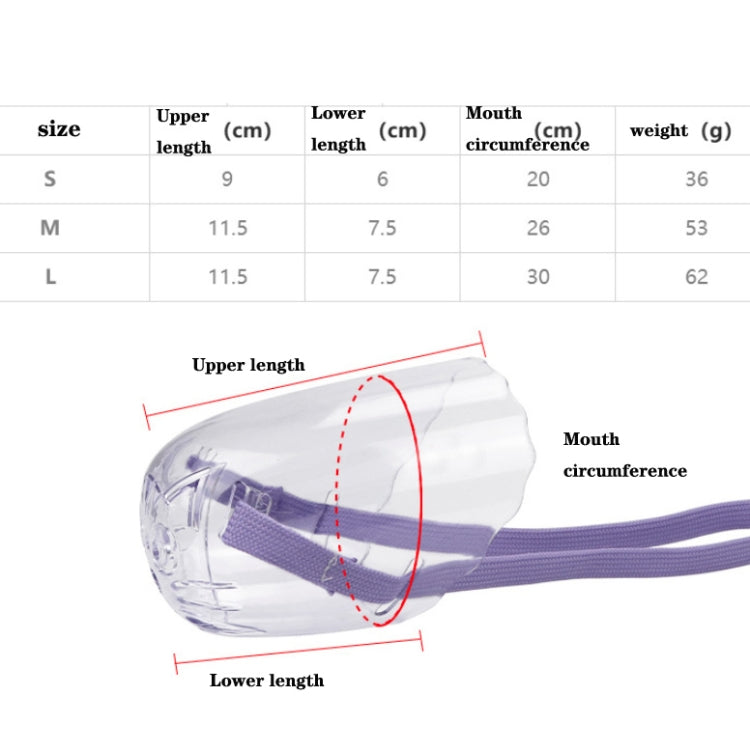 Pets Bathing Injection Anti-Bite Transparent Muzzle, Size:S