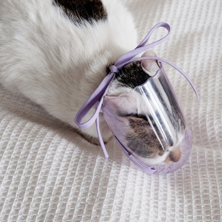 Pets Bathing Injection Anti-Bite Transparent Muzzle, Size:S