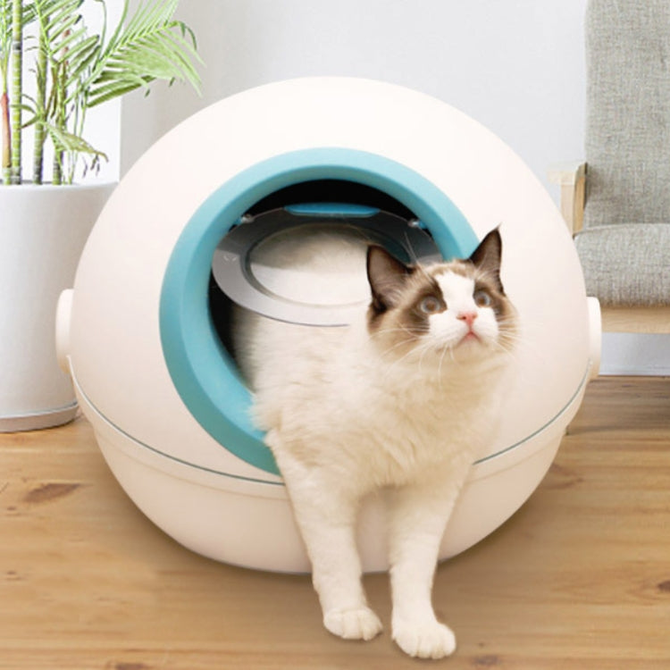 Cat Litter Box Fully Enclosed Flip Cover Splash-Proof Deodorant Pet Toilet