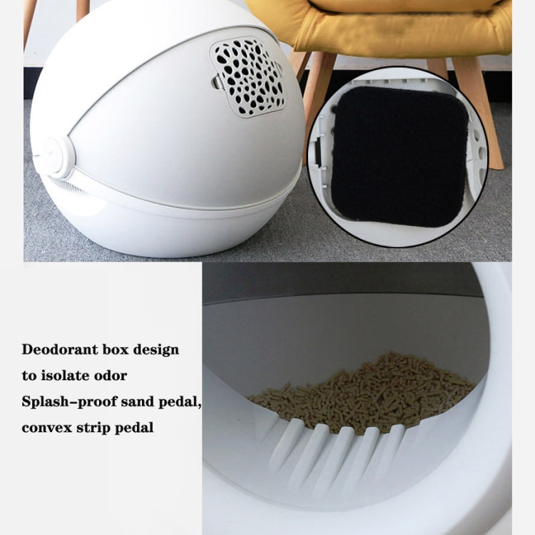 Cat Litter Box Fully Enclosed Flip Cover Splash-Proof Deodorant Pet Toilet