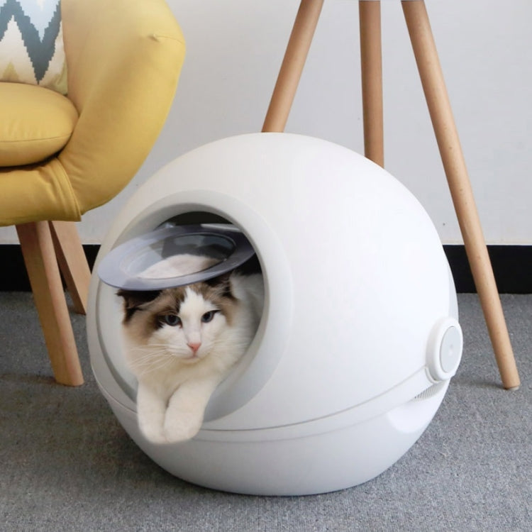 Cat Litter Box Fully Enclosed Flip Cover Splash-Proof Deodorant Pet Toilet