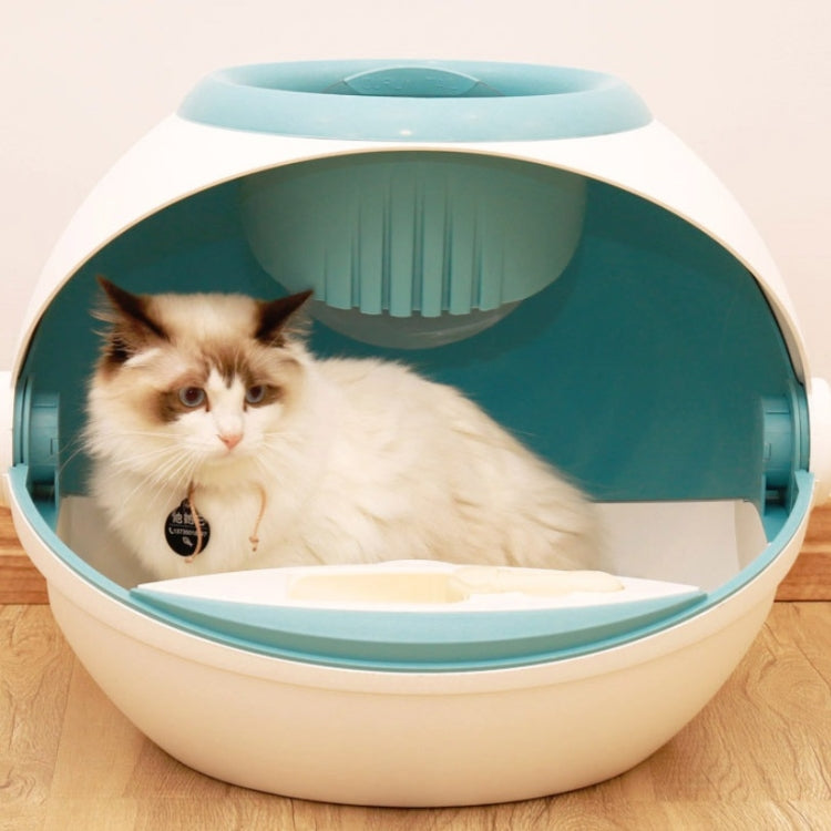 Cat Litter Box Fully Enclosed Flip Cover Splash-Proof Deodorant Pet Toilet