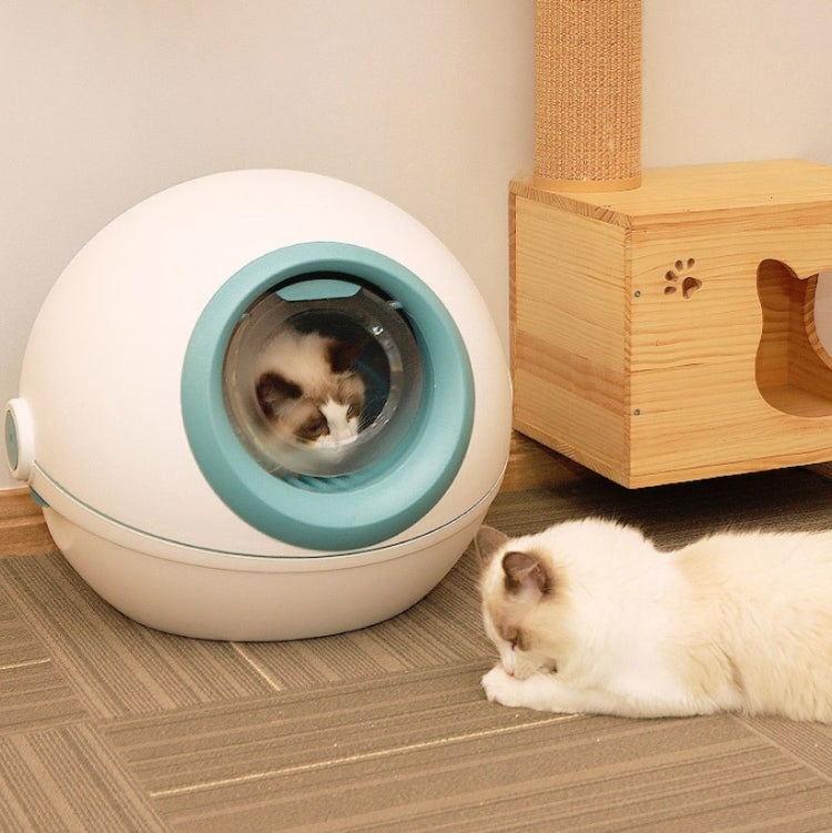 Cat Litter Box Fully Enclosed Flip Cover Splash-Proof Deodorant Pet Toilet