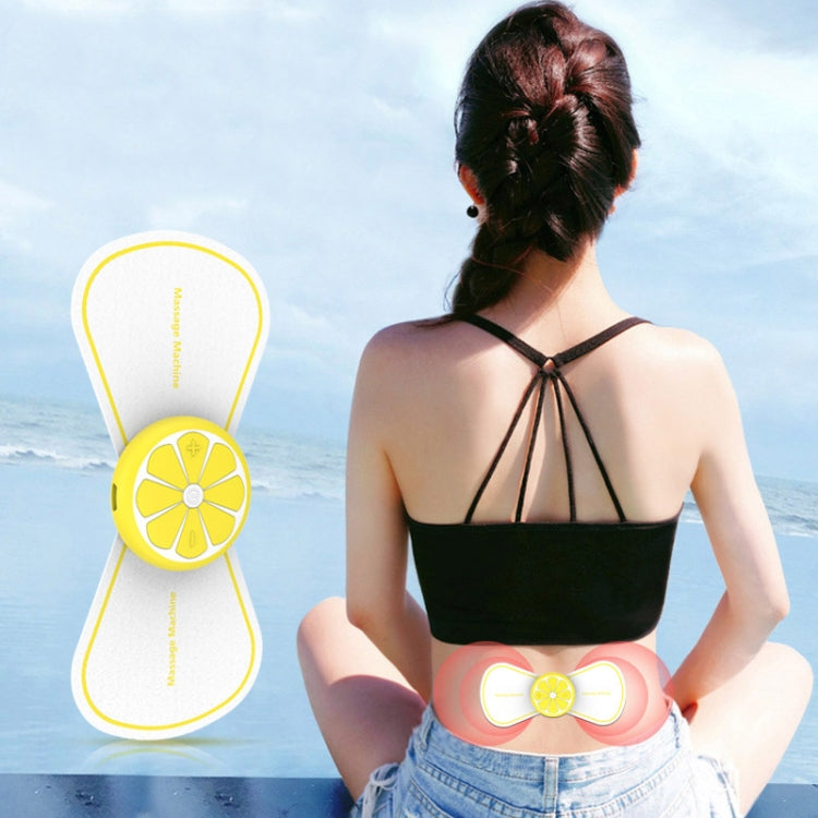 Silicone Mini Neck and Shoulder Massage Patch Multifunctional Pulse Cervical Massager(lemon)