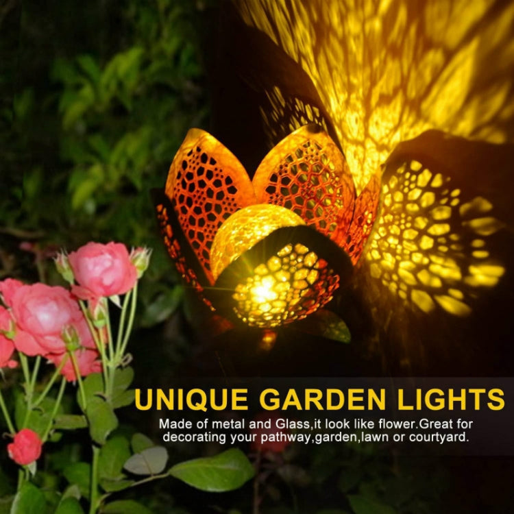 Solar Hollow Wrought Iron Flower Projection Lamp Outdoor Landscape Decorative Lamp
