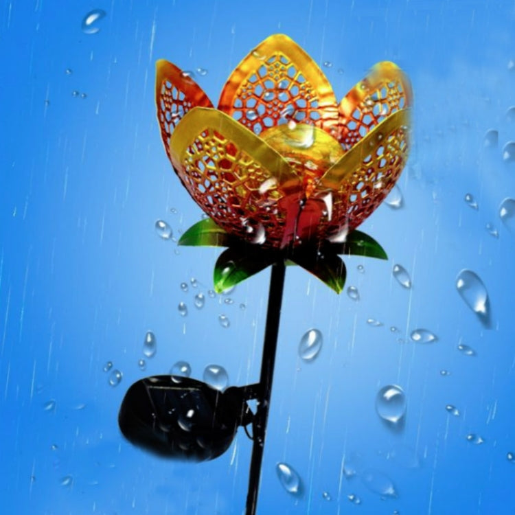 Solar Hollow Wrought Iron Flower Projection Lamp Outdoor Landscape Decorative Lamp