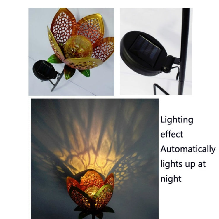 Solar Hollow Wrought Iron Flower Projection Lamp Outdoor Landscape Decorative Lamp