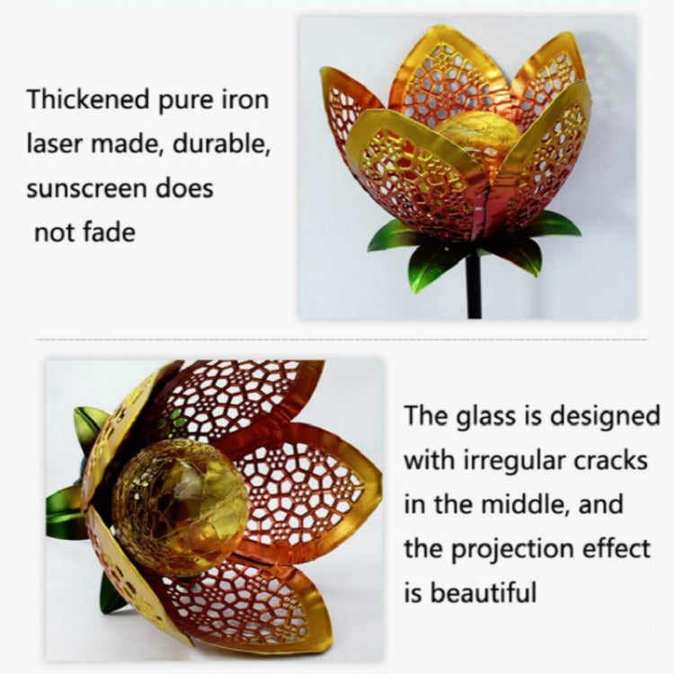 Solar Hollow Wrought Iron Flower Projection Lamp Outdoor Landscape Decorative Lamp