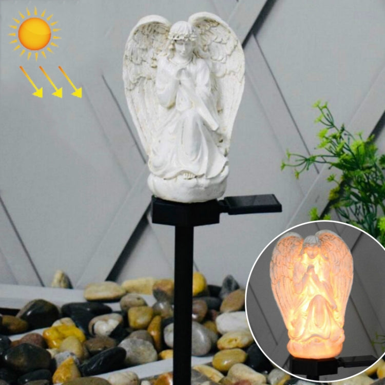 Solar Powered Resin Angel Shape Landscape Light Outdoor Led Garden Lawn Light