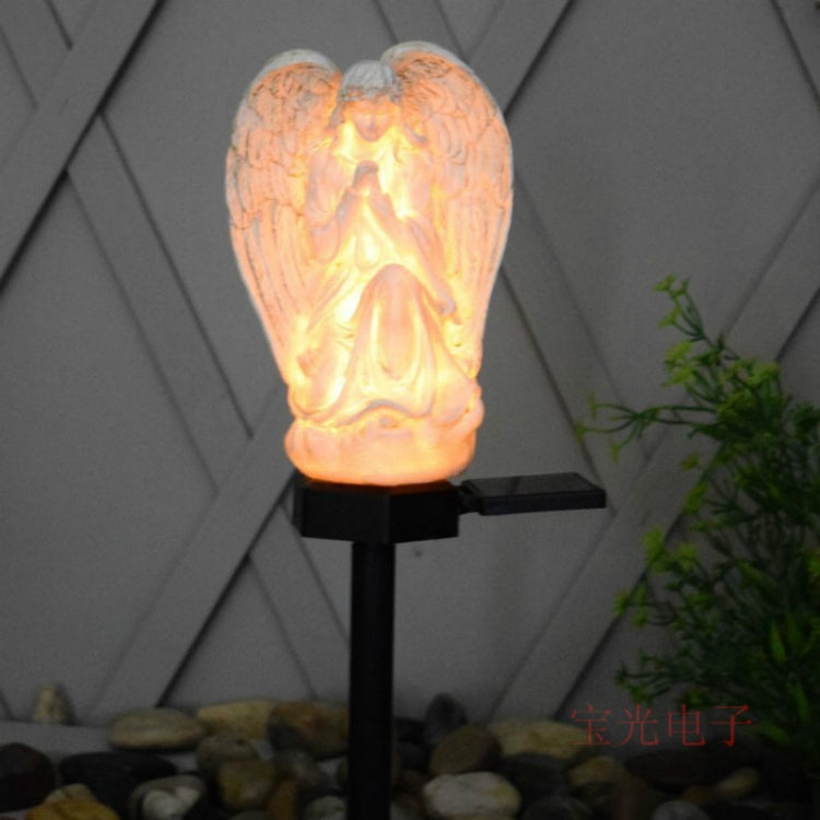 Solar Powered Resin Angel Shape Landscape Light Outdoor Led Garden Lawn Light