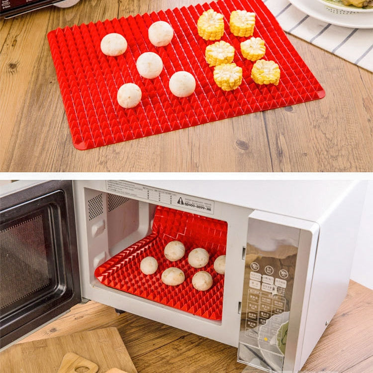 2 PCS Silicone Multifunctional Bbq Pizza Mat Multifunctional Placemat Grill Mat Microwave Baking Mat