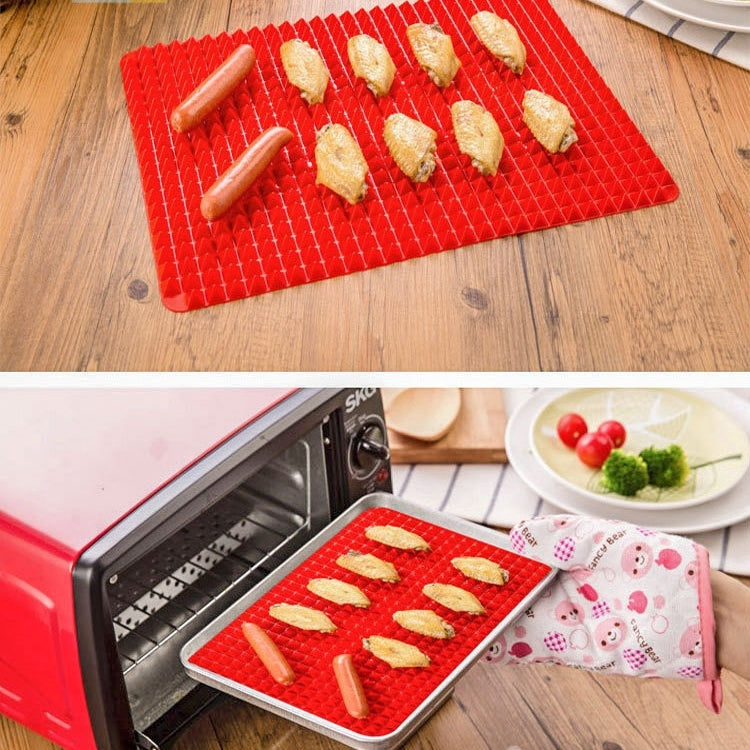 2 PCS Silicone Multifunctional Bbq Pizza Mat Multifunctional Placemat Grill Mat Microwave Baking Mat